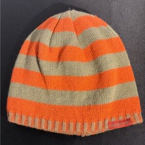 Merrell Striped Orange and Tan Beanie